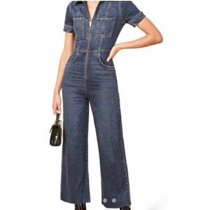Reformation Georgia Denim Jumpsuit
